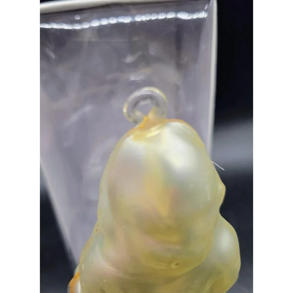 Vintage Dept 56 Hand Blown Glass Christmas Ornament Silver Santa #5 Box